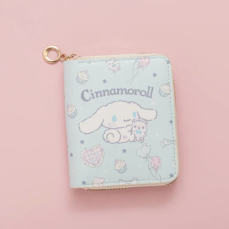 Cartoon Sanrio Cinnamoroll Mode Kleine Vers Gedrukte Portemonnee Cartoon Anime Meisje Korte Rits Nul Portemonnee Verjaardagscadeau Speelgoed