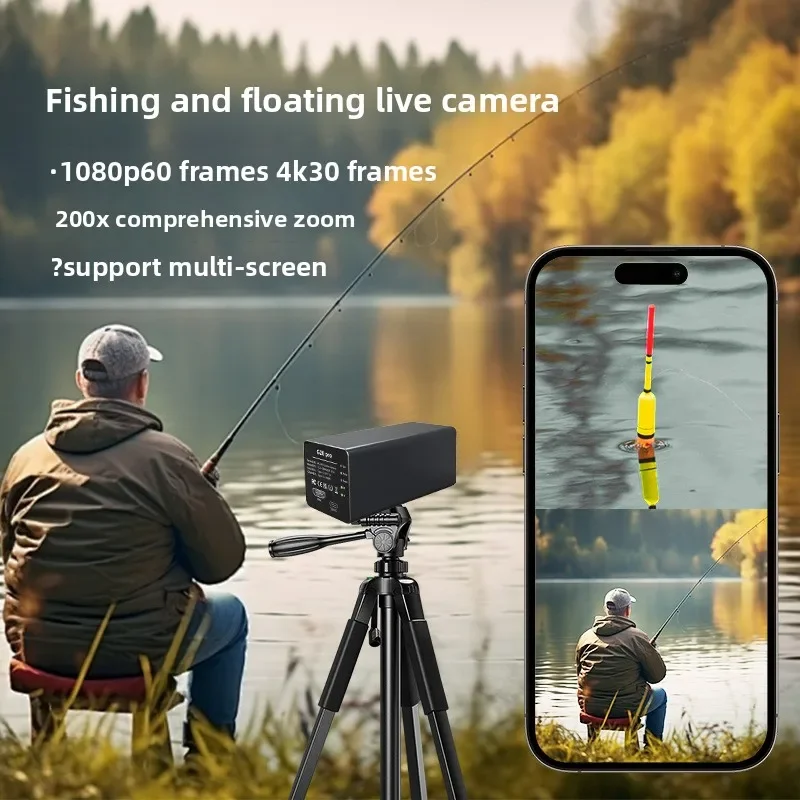 

2026 20-кратная 4K камера с оптическим зумом для HDMI HD телескопа, USB-камера для прямой трансляции, рыболовное оборудование с плавающей камерой для просмотра и зумом