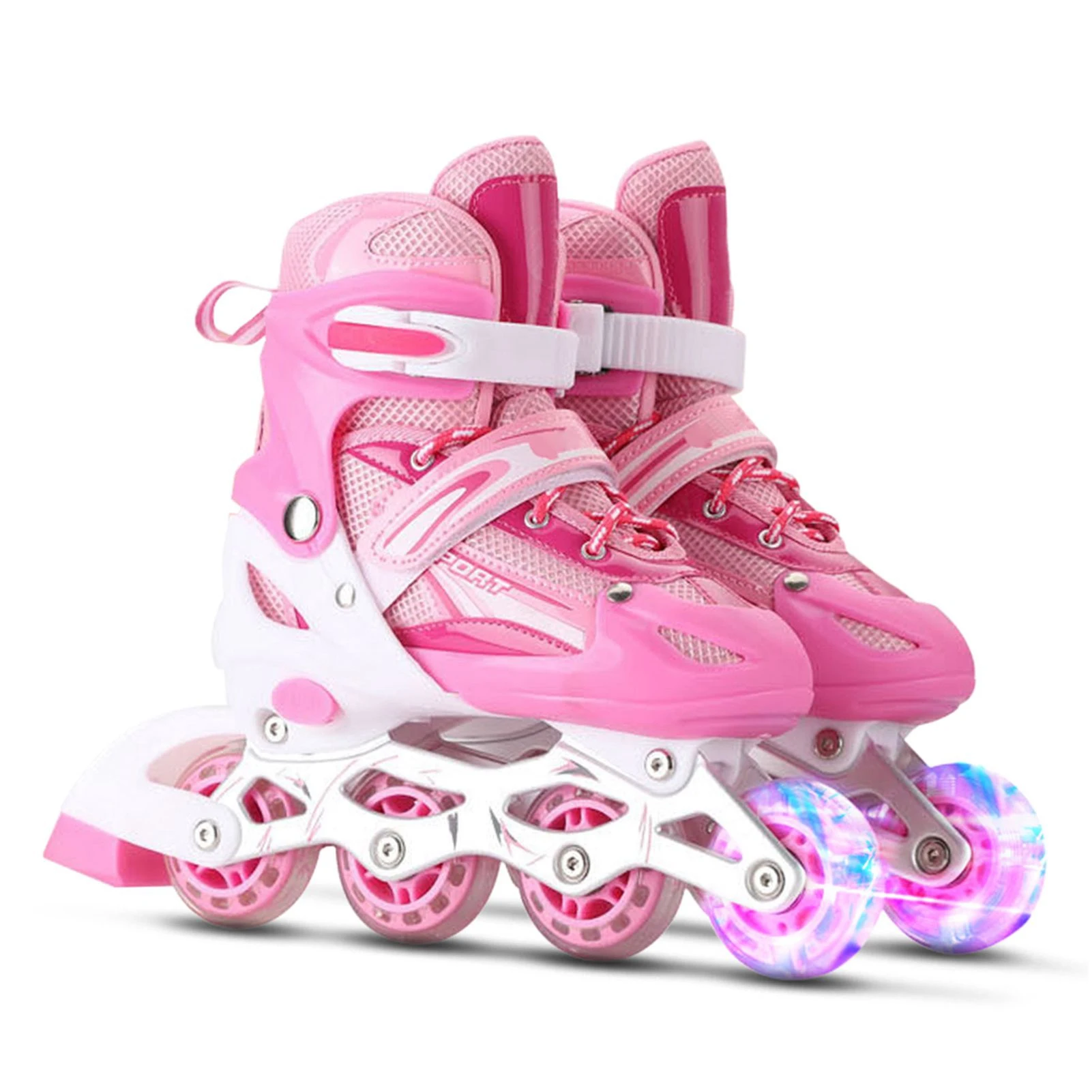 

Adjustable Illuminating Inline Skates with Light Up Wheels for Kids and Adults for Girls and Boys Men and Women