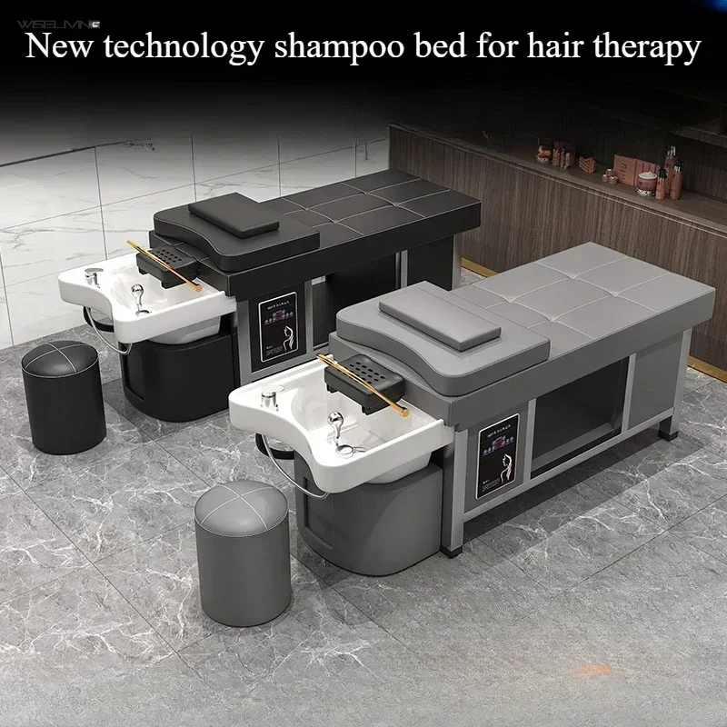 High-grade ceramic basin head therapy shampoo bed. Thai style. Barber shop and hair salon, beauty salon dedicated.