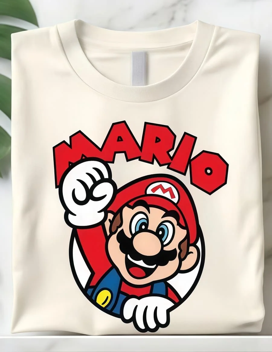 Super Mario Bros. Cartoon Character Matching T-shirt for Men and Women Family Party Role Playing Top Summer Casual Print