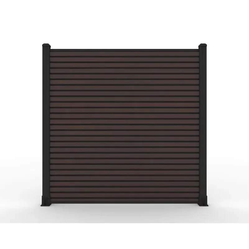 Euro Multiple Colors 6 Feet Embossed WPC Wood Composite Garden Fence with Aluminum Frame and 3D Modeling for Modern Garden