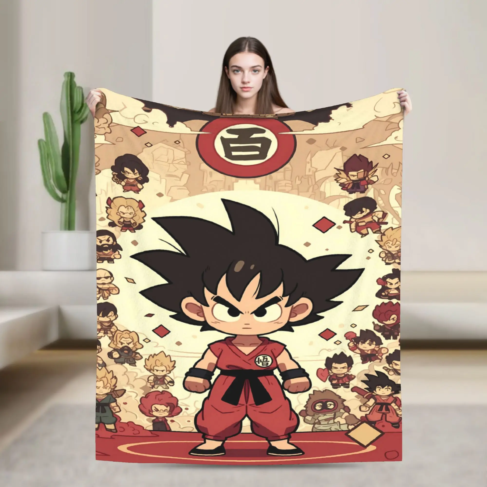 Warm Blanket Girls Boys Pink Background Goku D-Dragon B-Ball Throw Blanket  Flannel Bedspread For Couch Chair Sofa Bed Cover