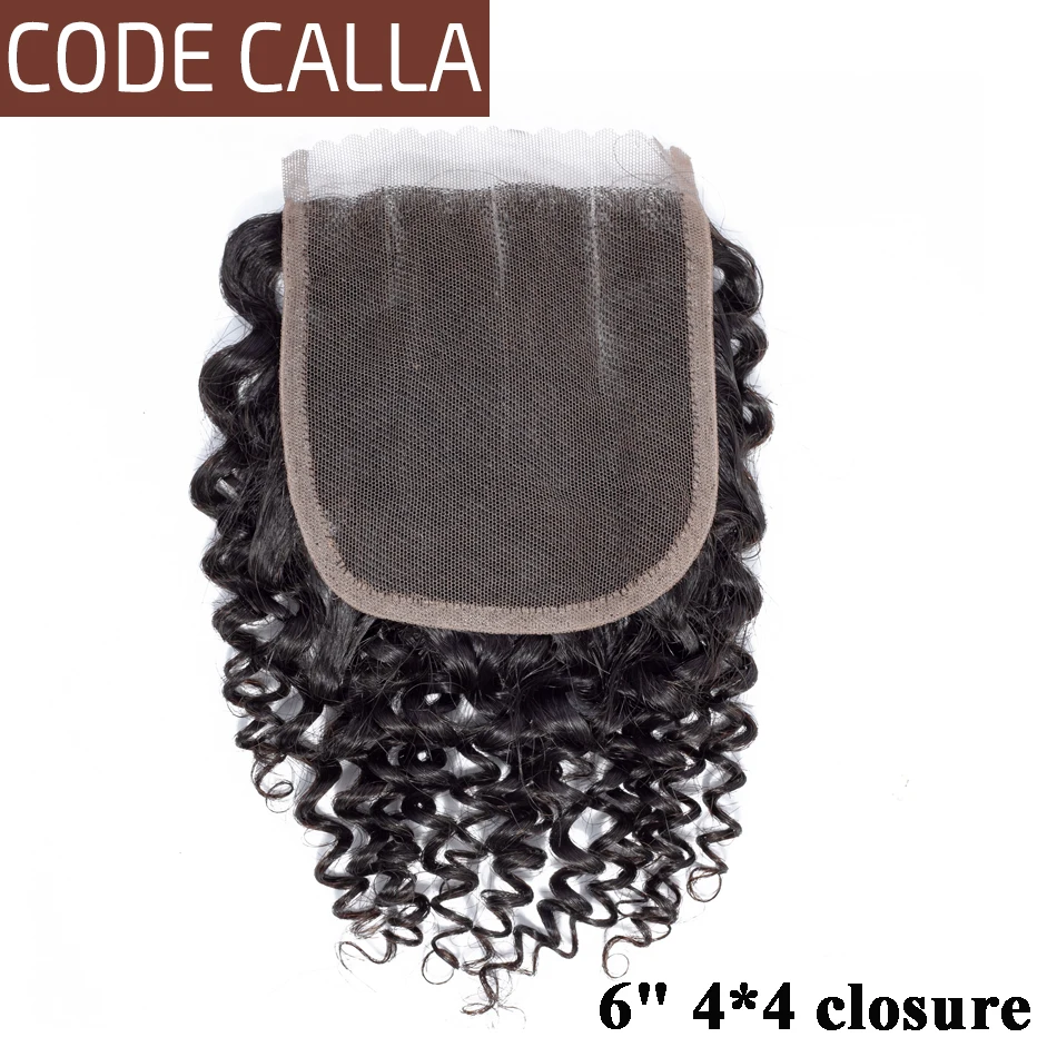 Indiano Kinky Curly Bundles com fechamento, extensões de cabelo, Natural Brown Bundle, 100% cabelo humano, Remy profundo, 6"