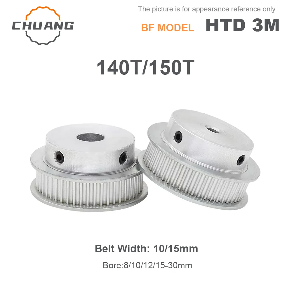 

HTD 3M Timing Belt Pulley BF-Type 140T 150Teeth Keyway Hole 8/10/12/15-20mm For 10/15mm Wide Belt 140T 150Teeth