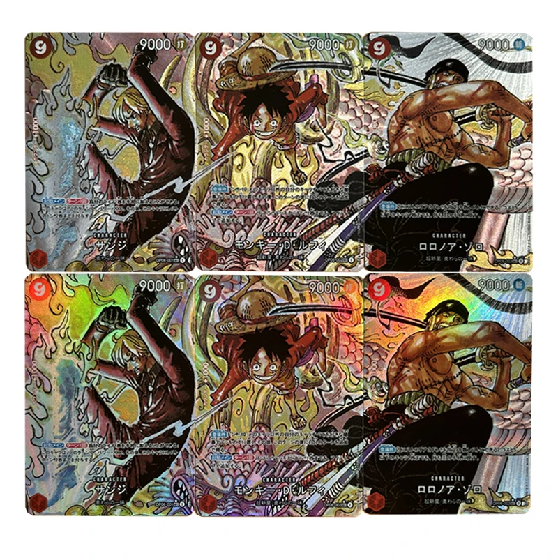 

3 шт./компл. Diy One Piece Opcg 25 Луффи Зоро, три контакта, версия комиксов, коллекционная карта, грубая флэш-опкг 25 Санджи, аниме-карта, подарок