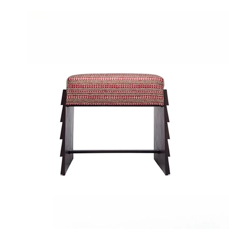 Change shoes at home Fabric square stool