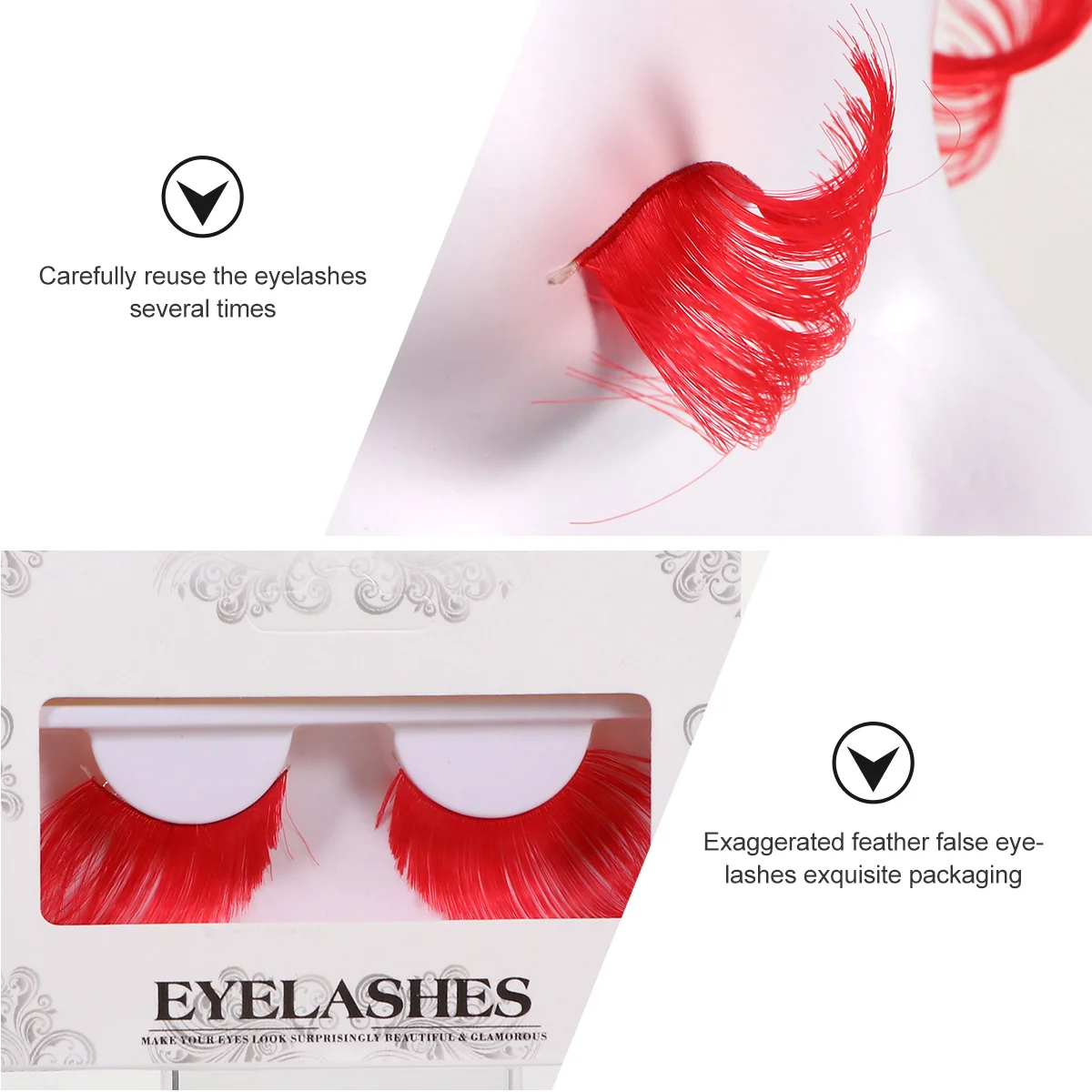 

5Pairs Long Artificial Lashes False Eyelashes for Women Halloween Makeup Party Glamorous Look Women Fake Eyelashes