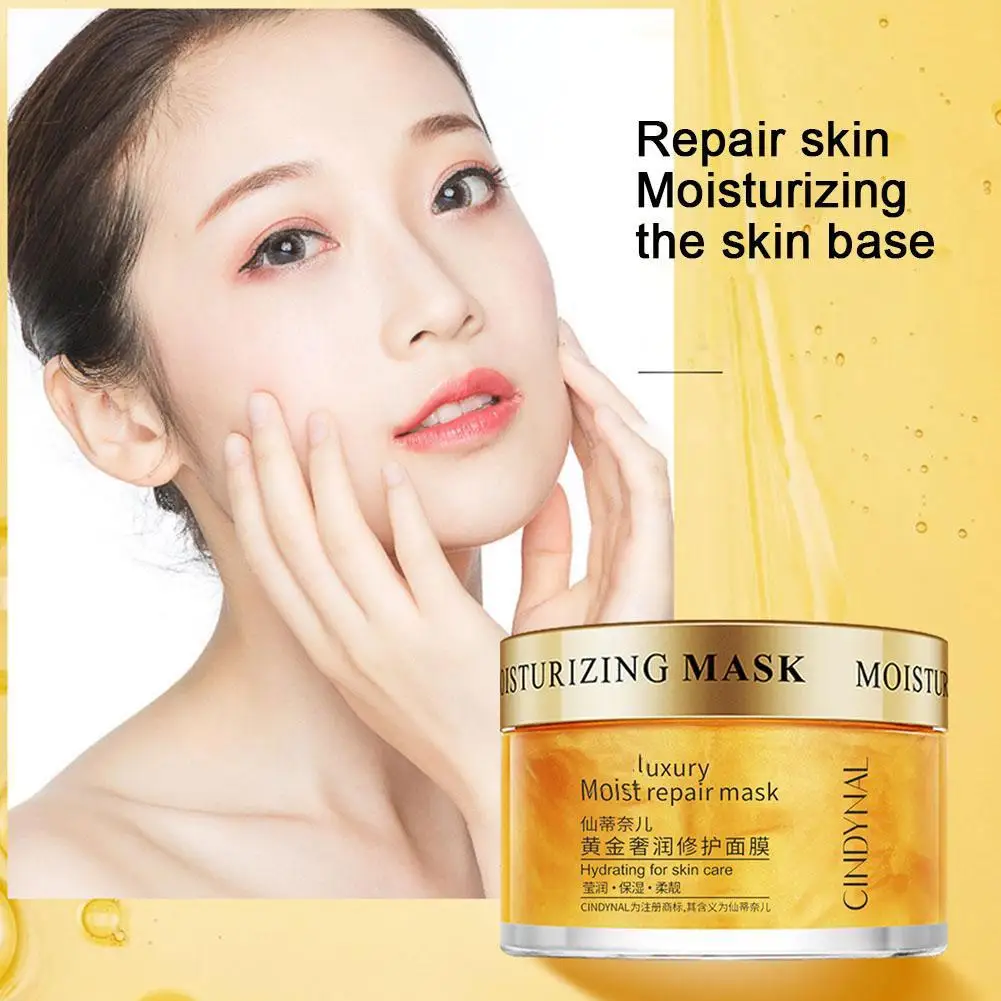 120g Golden Face Cream Collagen Moisturizer Moisturizing Firming Care Cream Face Hydrating Sleeping Mask Nourishing Skin B3I8