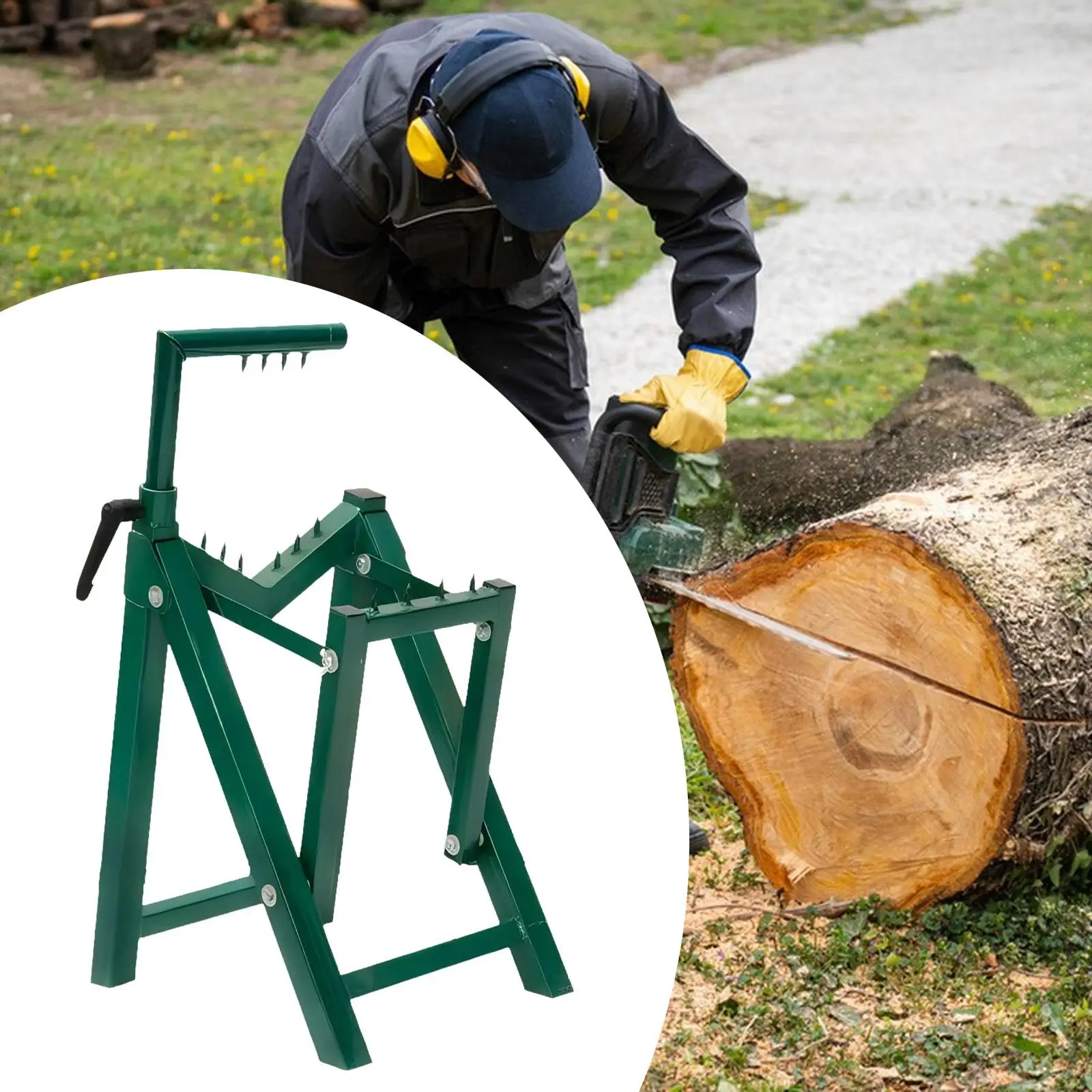 

Folding Sawhorse Metal Foldable Heavy Duty Stable for Chainsaw Log Saw Horse
