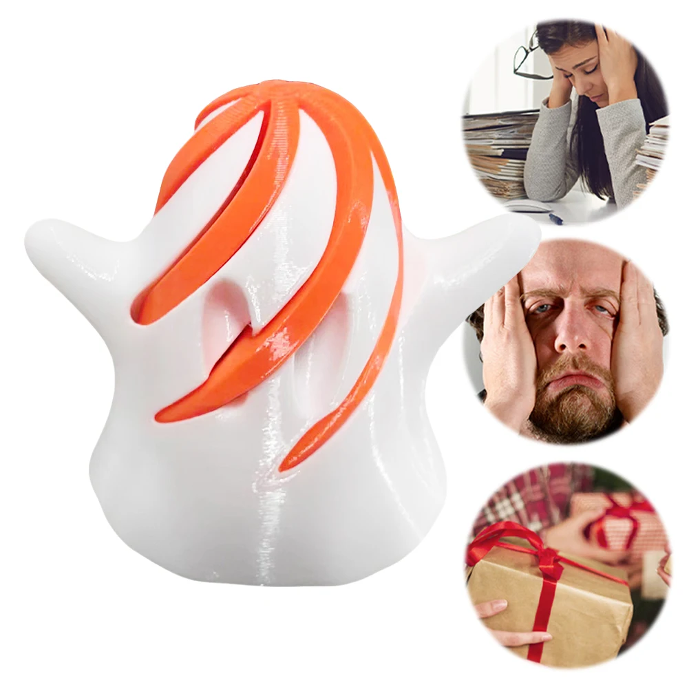 

3D Printed Halloween Ghost Pass Through Fidget Toy Halloween Toys Spiral Fidget Toys Spiral Perspective Sculpture Toys