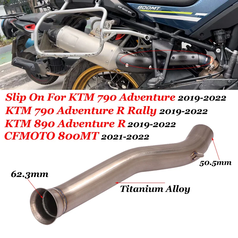 For KTM 790 Adventure / R 790 Adventure R Rally 19-22 790 ADV NK 800MT Motorcycle Exhaust Muffler Titanium alloy Mid Link Pipe