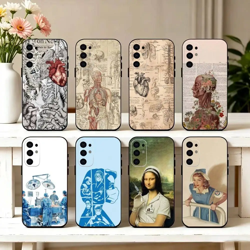 Medical Art Medicine Phone Case For Samsung S25,S24,S21,S22,S23,S30,Ultra,S20,Plus,Fe,Lite,Note,10,Black Cover