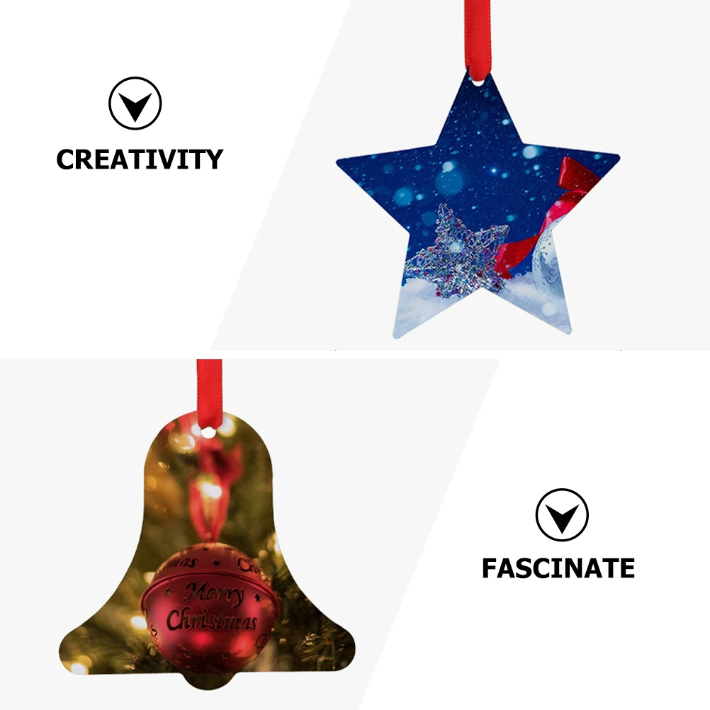 

6 Pcs Christmas Ornaments Party Decorations Layout Prop Tree Coffee Shop Xmas Pendant Aluminum Heat Transfer