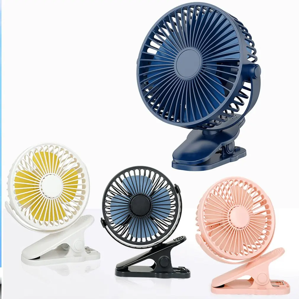2024 Mini Cooling Fan Portable USB Handheld Clip Fan 360 Degrees 3-speed Electric Fan Rechargeable Cooling Ventilador