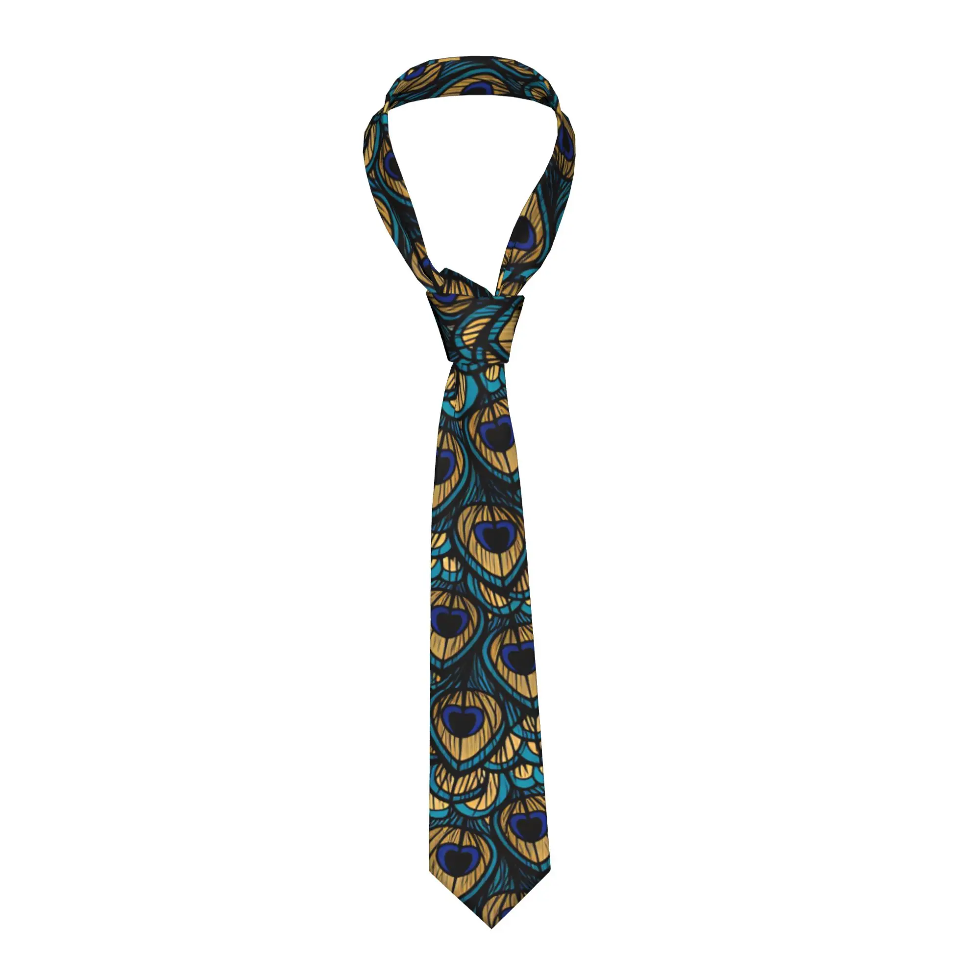 Mens Tie Peacock Feathers Ocellus  Neck Ties  Elegant Collar Tie Custom DIY Wedding Party Great Quality Necktie Accessories
