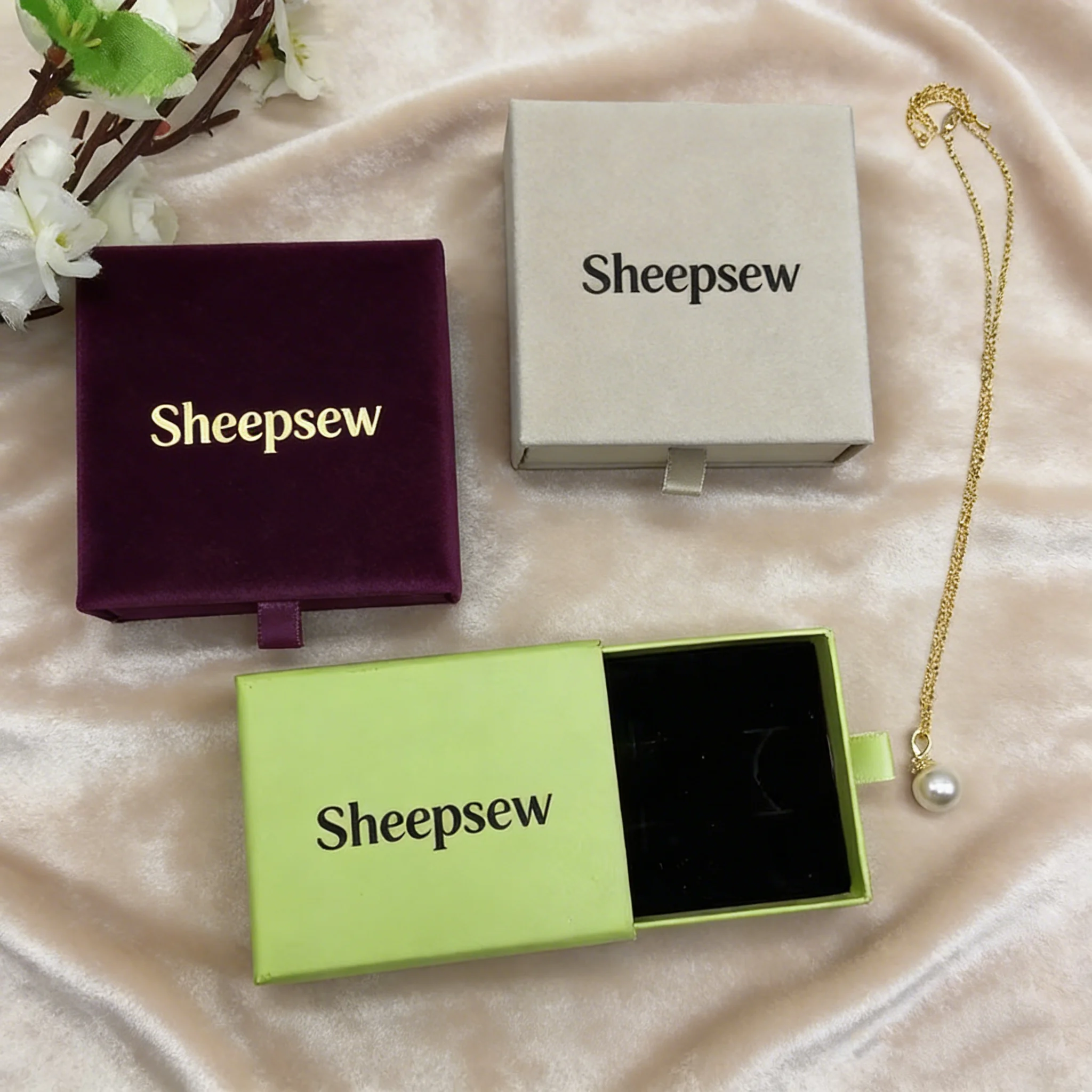 100PCS/LOT jewelry gift boxes -White- Custom packaging box with logo - Ring Necklace Bracelets Earring Gift Packaging Box