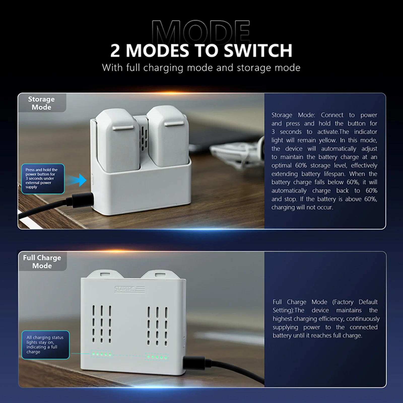 Cargador Dual portátil para DJI Neo, administrador de carga de batería, compartimento de carga de batería NEO antidescarga, accesorios para Dron