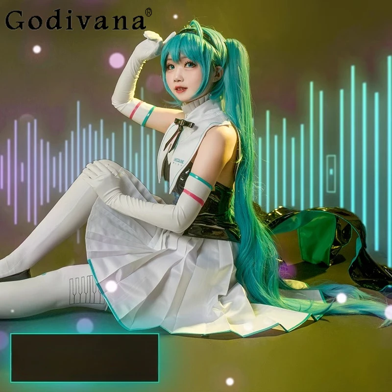 Women Summer Cute Dress for Halloween Cosplay Carnival Uniforms Top and Skirt Suit Female Preppy Style White Black Dress Set