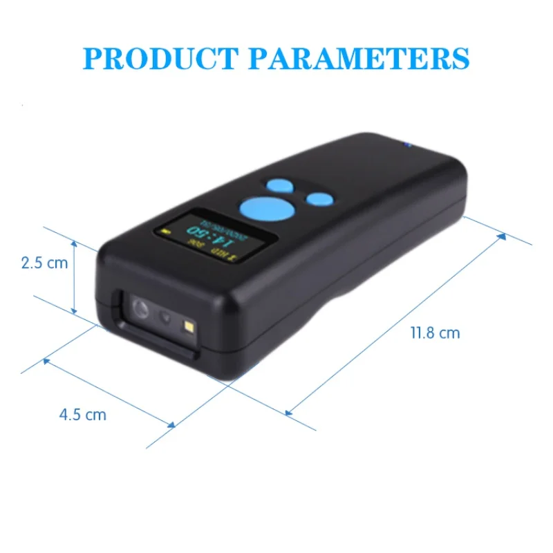 Imagem -03 - Mini Scanner Portátil com Tela Leitor de Código qr 2d Scanner com Tela