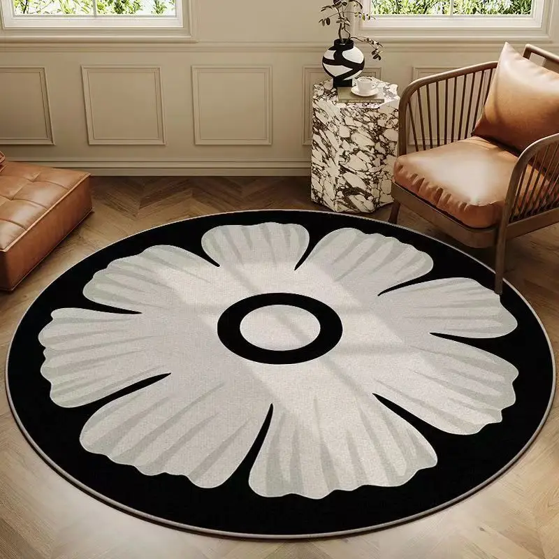 Living room carpet, French vintage round bedroom and study cushion, armchair, dressing table mat, neatly laid out and simple