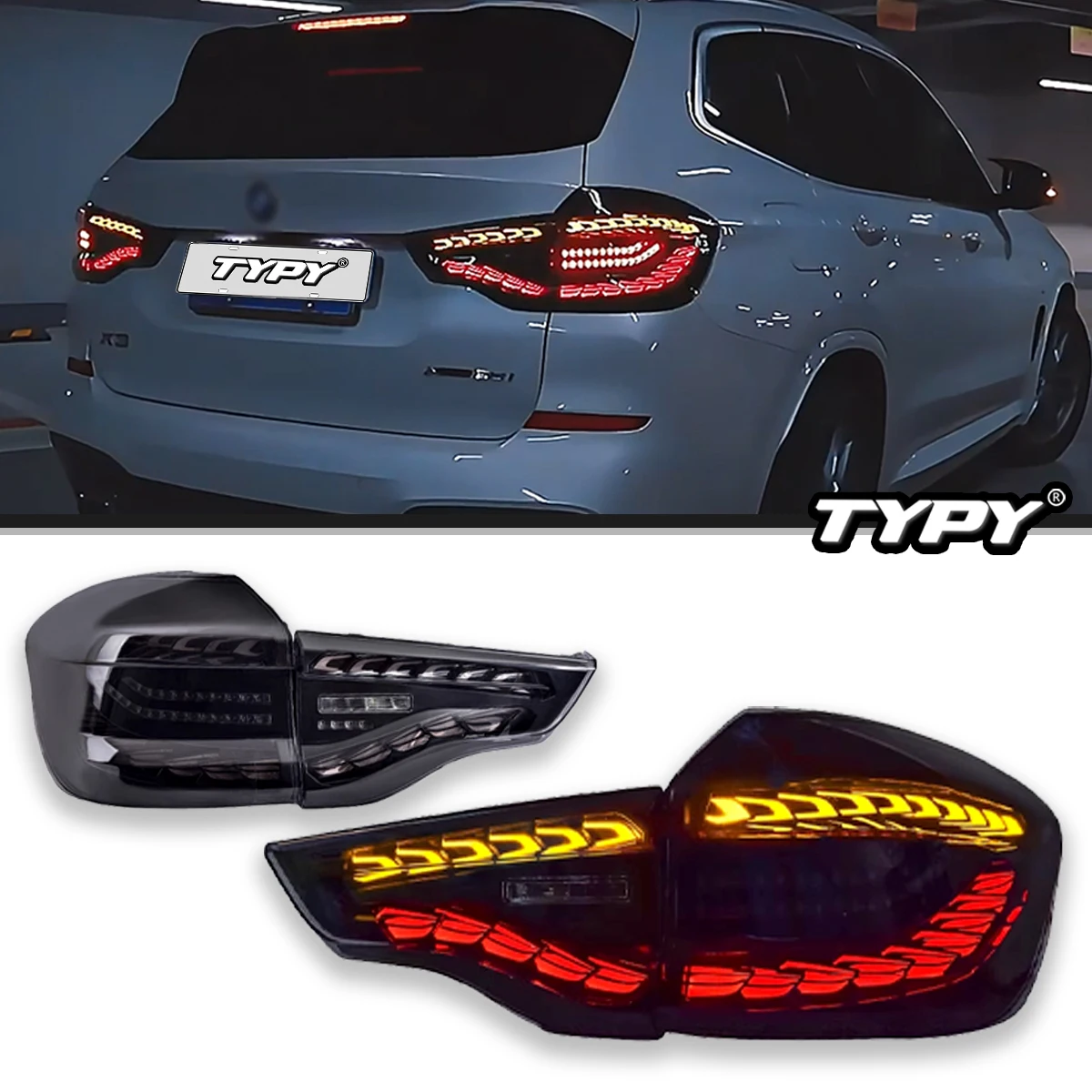 TYPY Car Lights For BMW X3 G08 Taillight 2018-2021 LED Projetor Tail Lamp Daytime Running Light Automotive Accessories