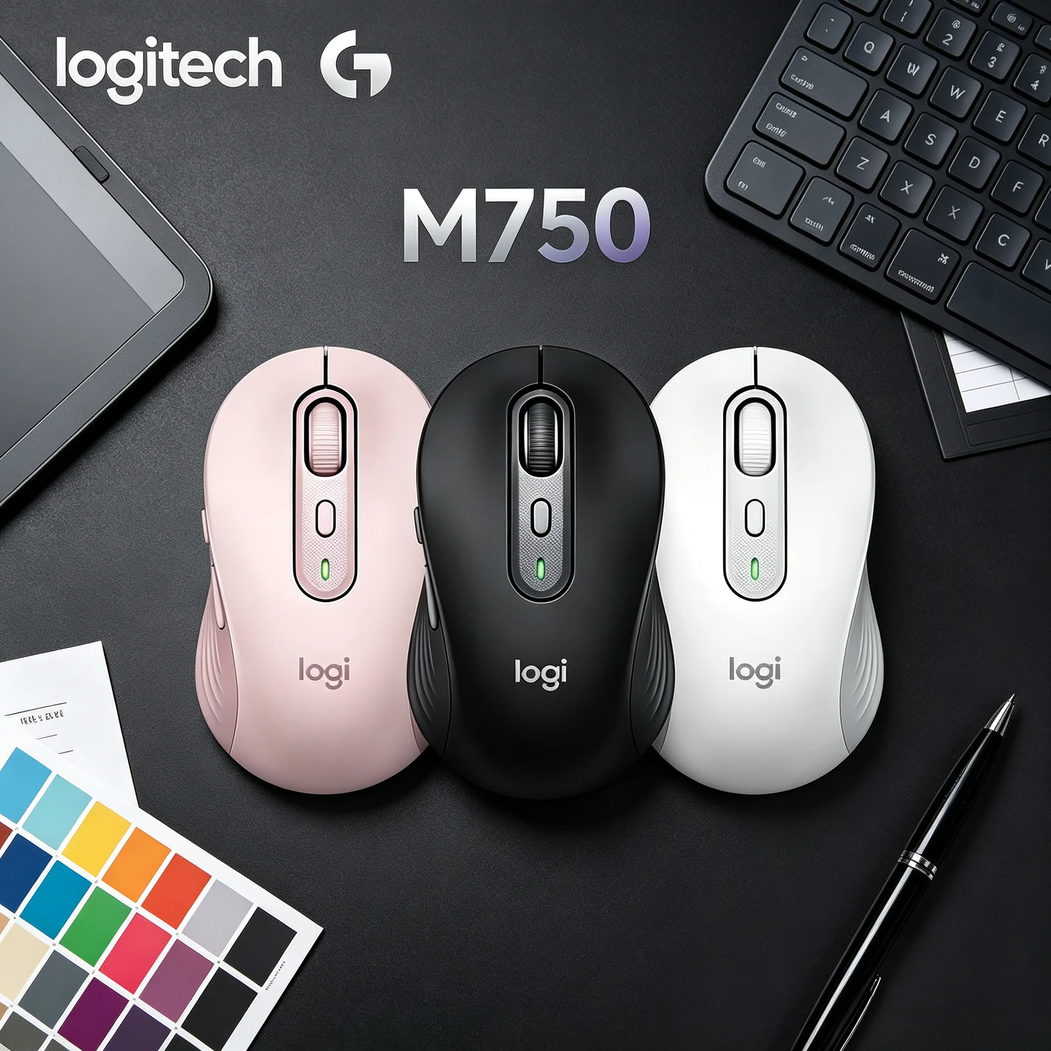 Logitech M750 Fashion Multi‑tone Wireless Mouse Dual‑Mode Connectivity Silent Buttons Mice For Home Study And Business Scenarios