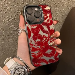 Fashion Lips Phone Case For iPhone 16 Pro Max 15 Pro Cover 11 14 13 12 Pro 16 Plus Luxury Drop-resistant Protective Bumper Case