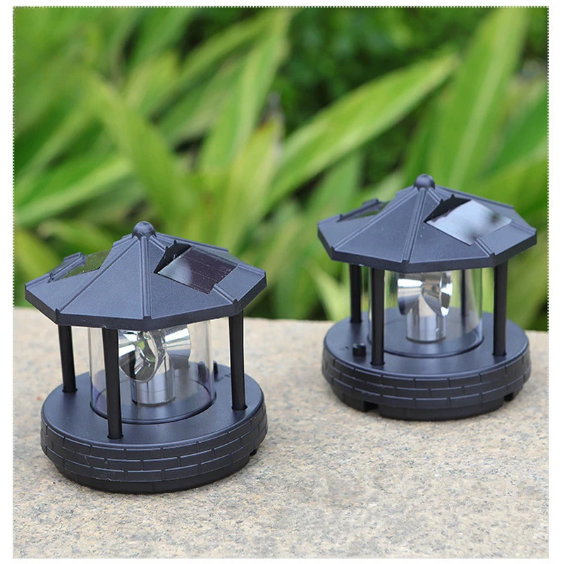 Led Solar Rotating Lighthouse Resin Accessories Outdoor Courtyard Garden Lawn Decoration Lighting Landscape Lights