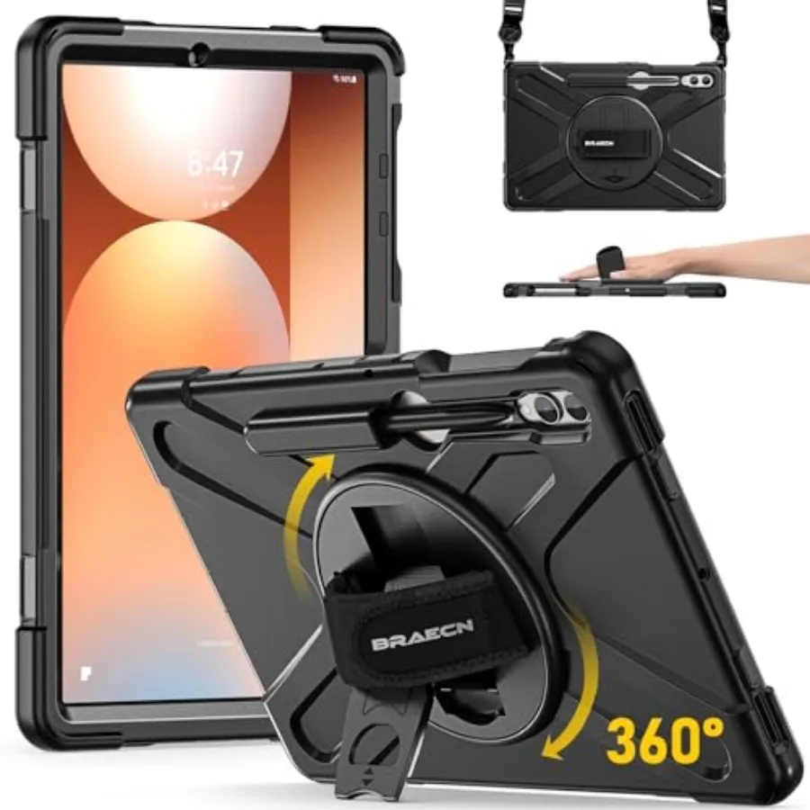 for Samsung Galaxy Plus Case 2024/S9 Plus/S9 FE+/S8 Plus/S7 Plus/S7 FE 12.4 InchHeavy Duty Shockproof Case with S Pen Holderand