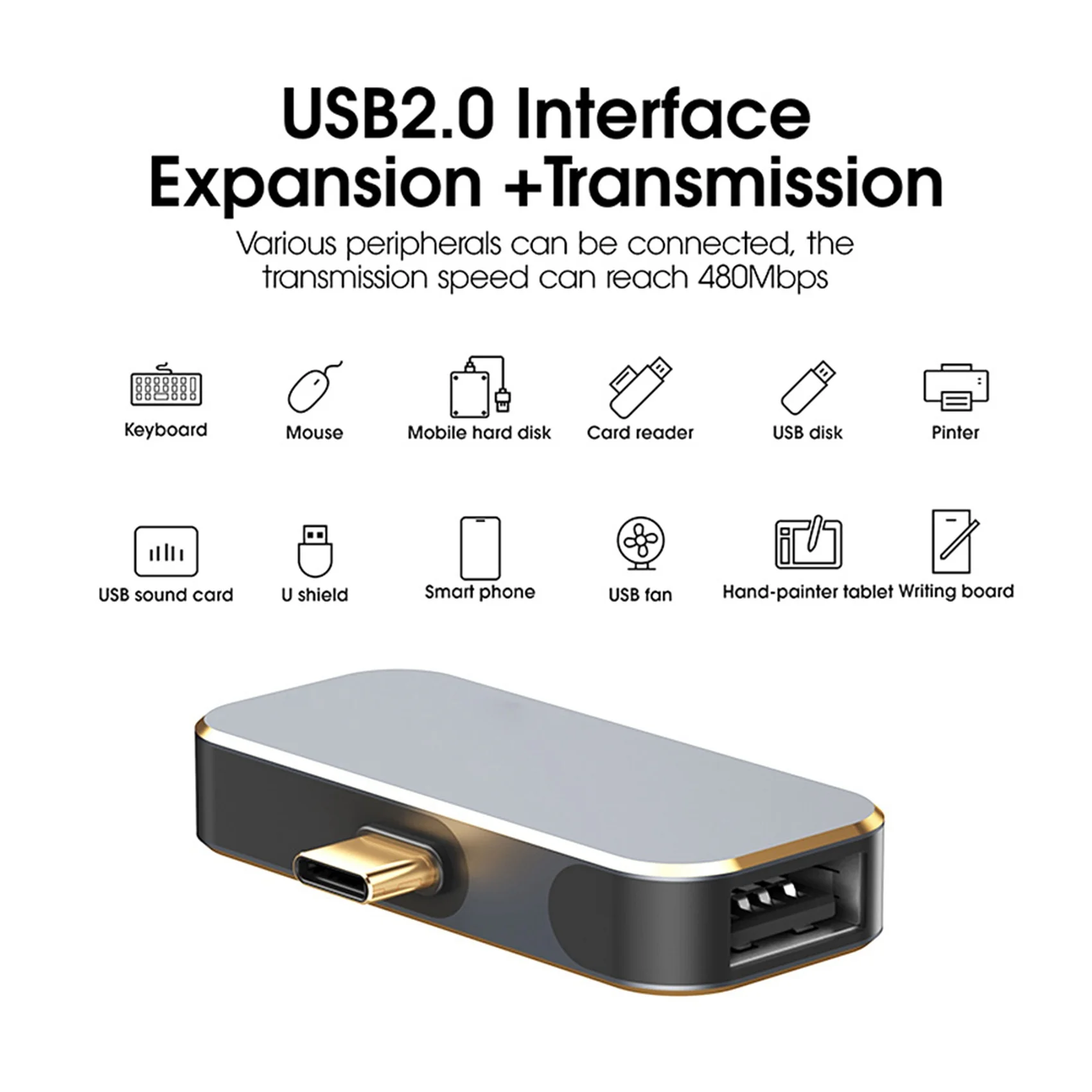 Type C HUB 5 In1 Adapter Charger USB3.0 Expander ​Computer Splitter