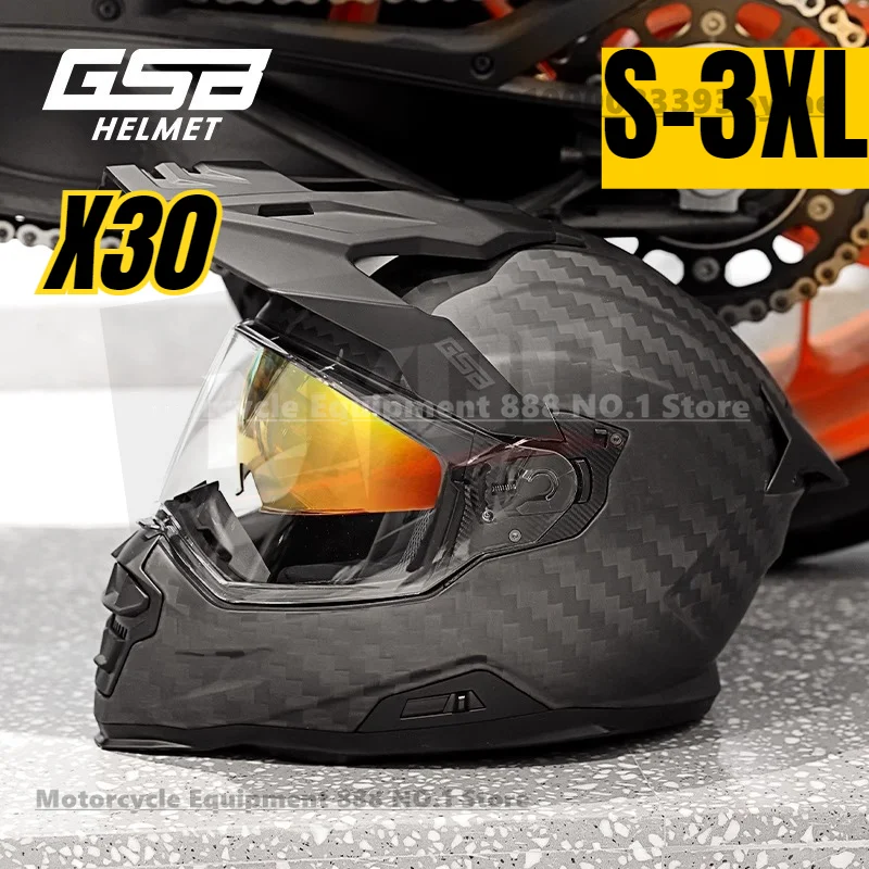 

GSB 2025 New X30 Off Road Motorcycle Helmet Double Lens Highway Rally Full Helmet Motorcycle Long Distance Helmet casco moto