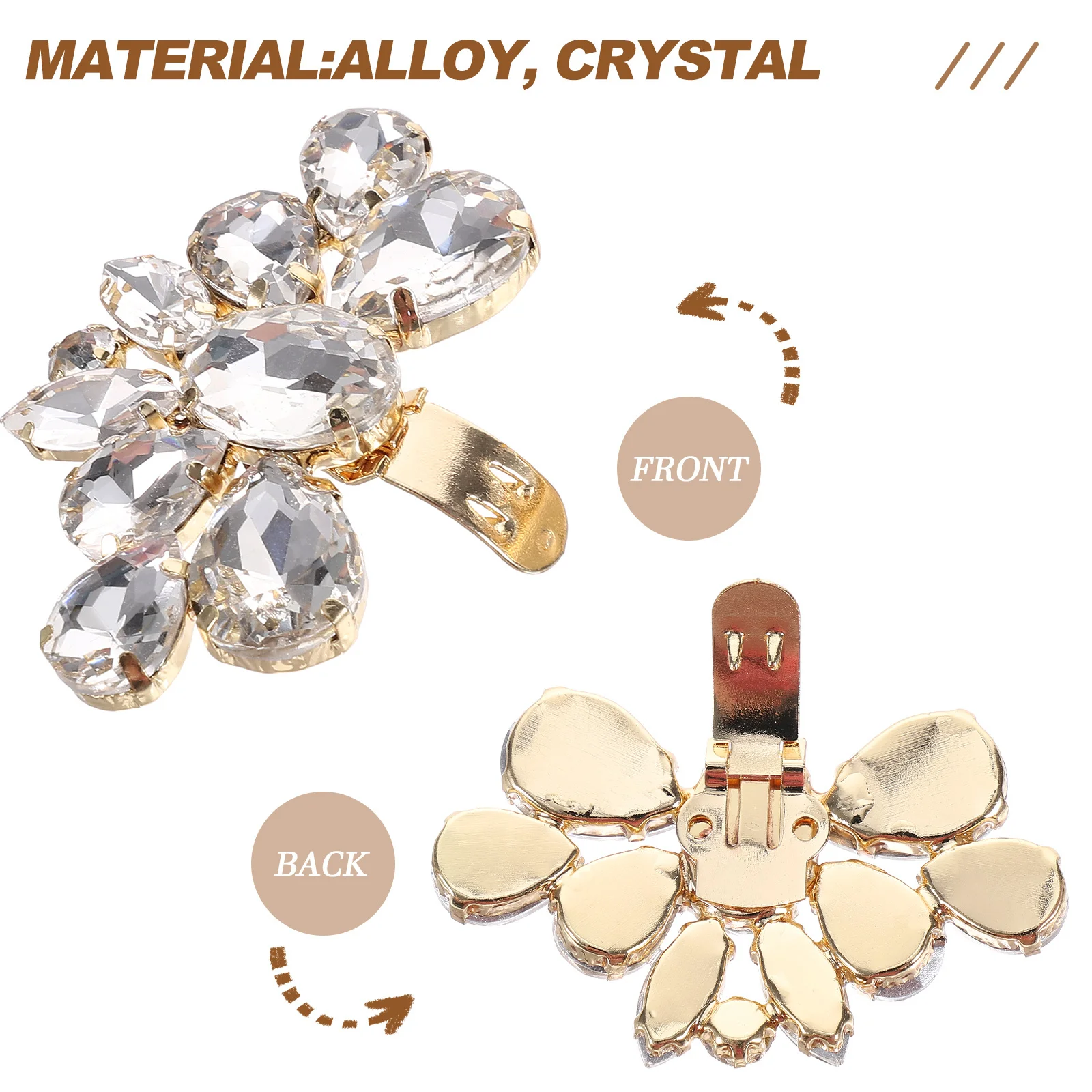 

2 pcs Crystal Buckle Removable Wedding Party Prom Charms Sparkly Buckle For Women Sparkly Shoe Clips Women Shoe Clips