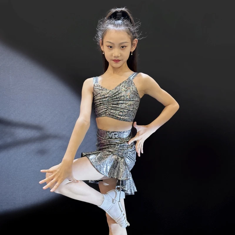 Vêtements de danse Rumba Chacha pour enfants, Costume de spectacle de danse latine pour filles, vêtements de danse latine d'été, costumes de scène SL13432