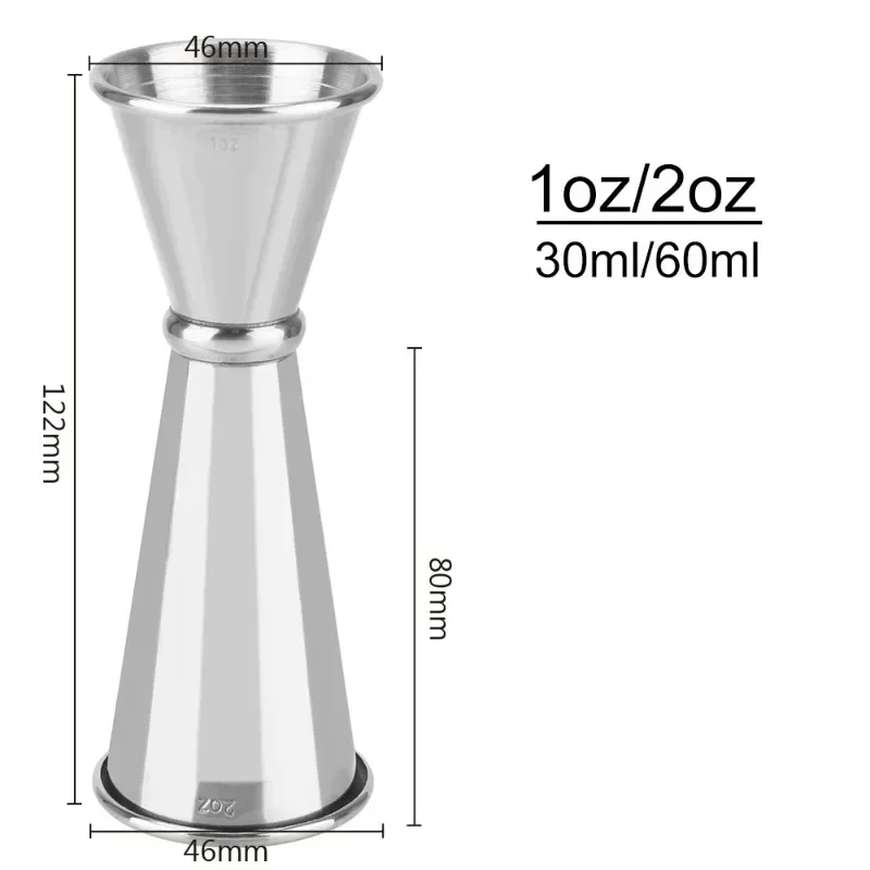 Cocktail Bar Jigger 1oz/2oz Stainless Steel Japanese Design Jigger Mojito Measure Mug Bar Tools Double Side Measuring Cup image 2