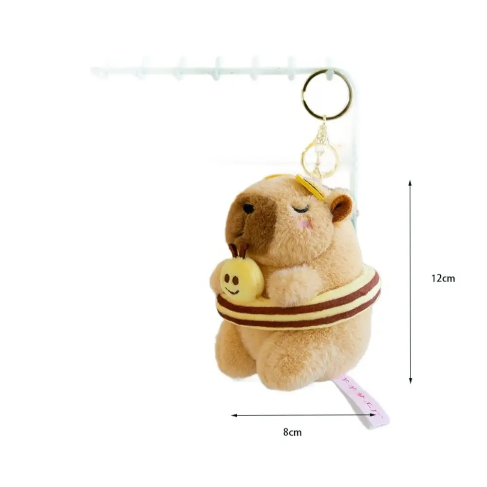 Capivara Capivara Anime Chaveiros de pelúcia, cobaia, bichos de pelúcia, Simulação Capivara Pingente, Presente Toy Bag Pendant