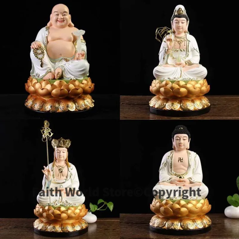 2025 Thailand High grade resin Buddha statue Goddess Guanyin Sakyamuni Maitreya Buddha God of wealth ksitigarbha family safety