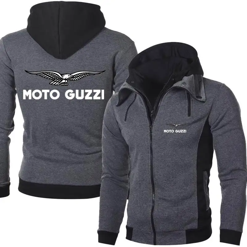 2023 New Spring Autumn Men\'s Moto Guzzi Logo Hoodies Outdoor Casual Male Jackets Warm High Quality Harajuku Sweatshirts