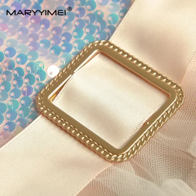 Gedivoen Designer femmes robe col debout bord d'oreille en bois à manches longues plume paillettes Sexy fête élégante robes de gâteau de bal