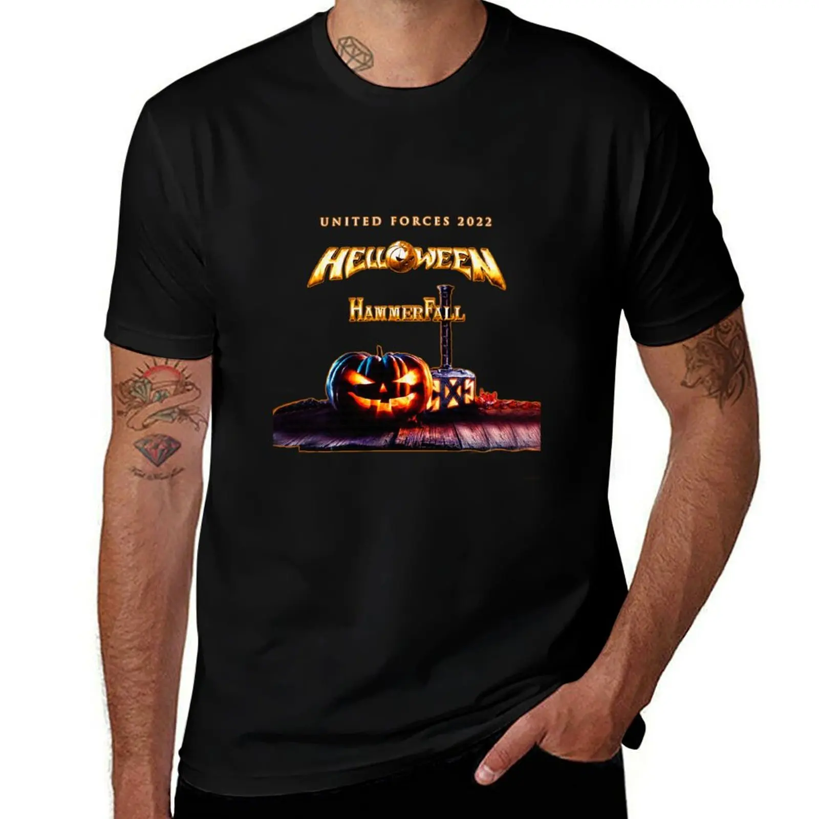 HELLOWEEN & HAMMERFALL TOUR 2022 T-Shirt man t shirts for men T-Shirt
