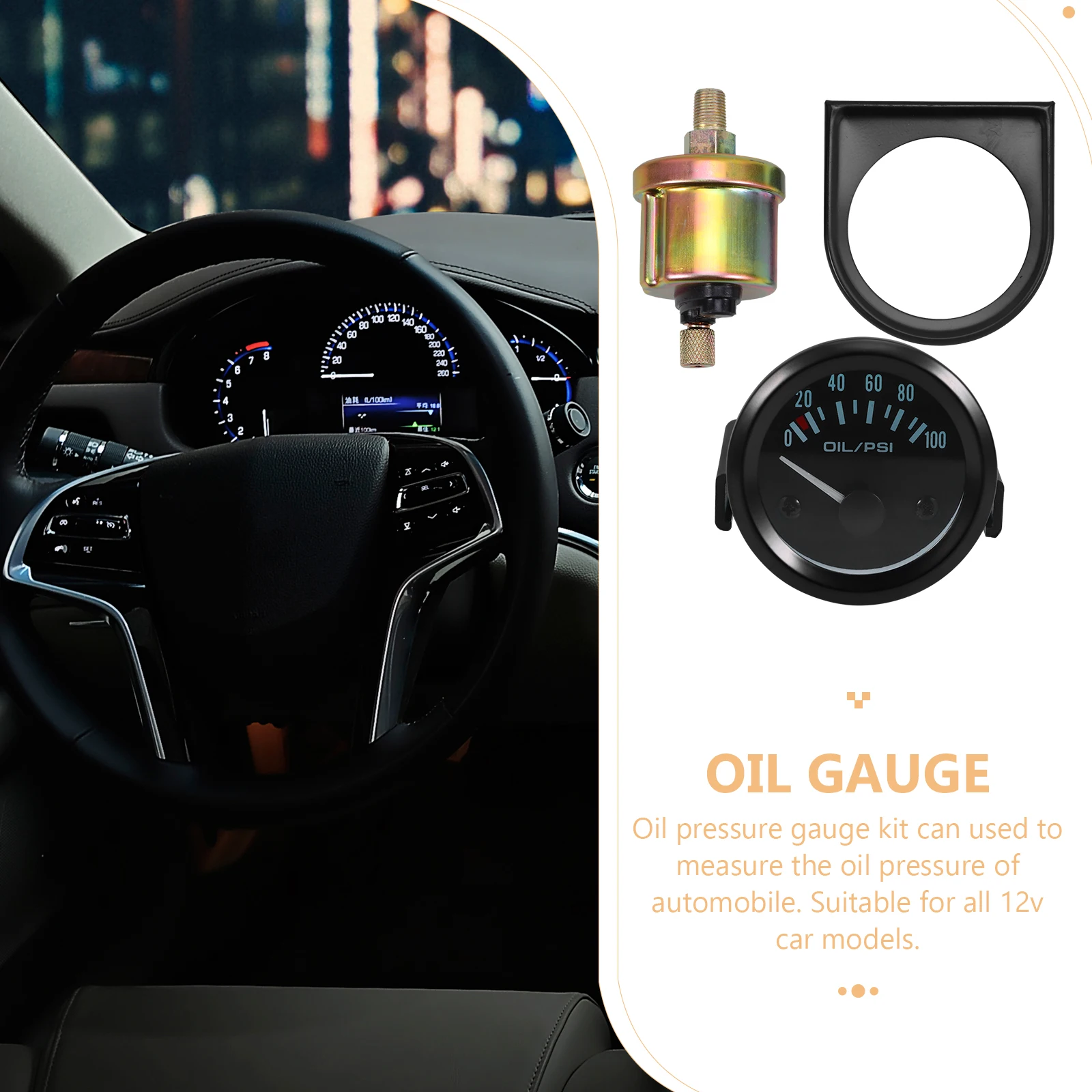 

1 Set Mechanical 12V Universal Automotive Car Kit High Precision Sensor Easy Read Auto Press For 12V Vehicle Pressure Kit Car