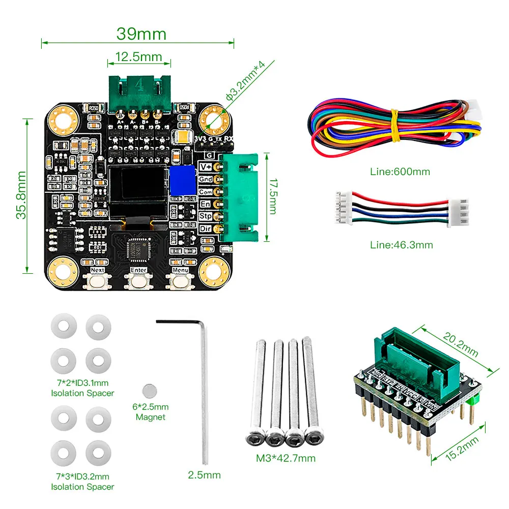 Makerbase MKS SERVO42C PCBA MKS APT Mute Drive Replace TMC2209 NEMA17 Closed Loop Stepper Motor Driver CNC 3D Printer Parts