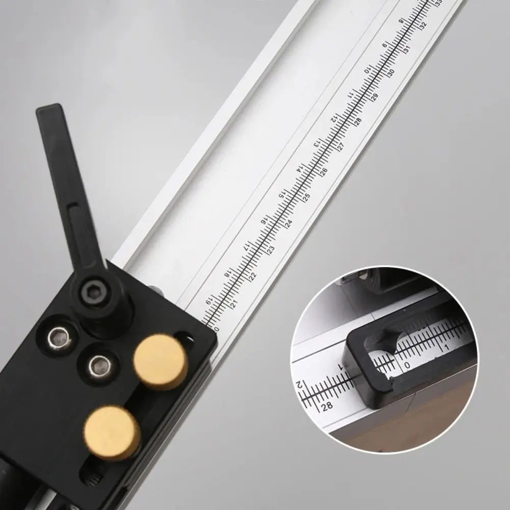 T-Tracks Slot Woodworking Slide Ruler with Scale Width 45mm Saw Table Tools Push Handle Fixed Clamp Woodworking Miter Track