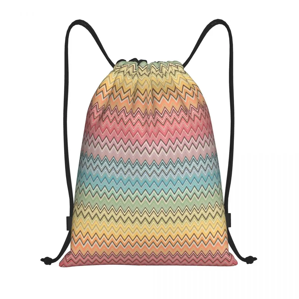 

Камуфляжный зигзагообразный графический рюкзак на шнурке для женщин и мужчин, спортивный спортивный рюкзак, портативный богемный геометрический рюкзак для покупок