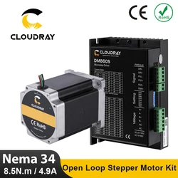 Cloudray Nema 34 Open Loop Stepper Motor 8.5N.m 4.9A 12.7mm Shaft Diameter and 2.4A-7.2A Driver for 3D printer CNC Machine