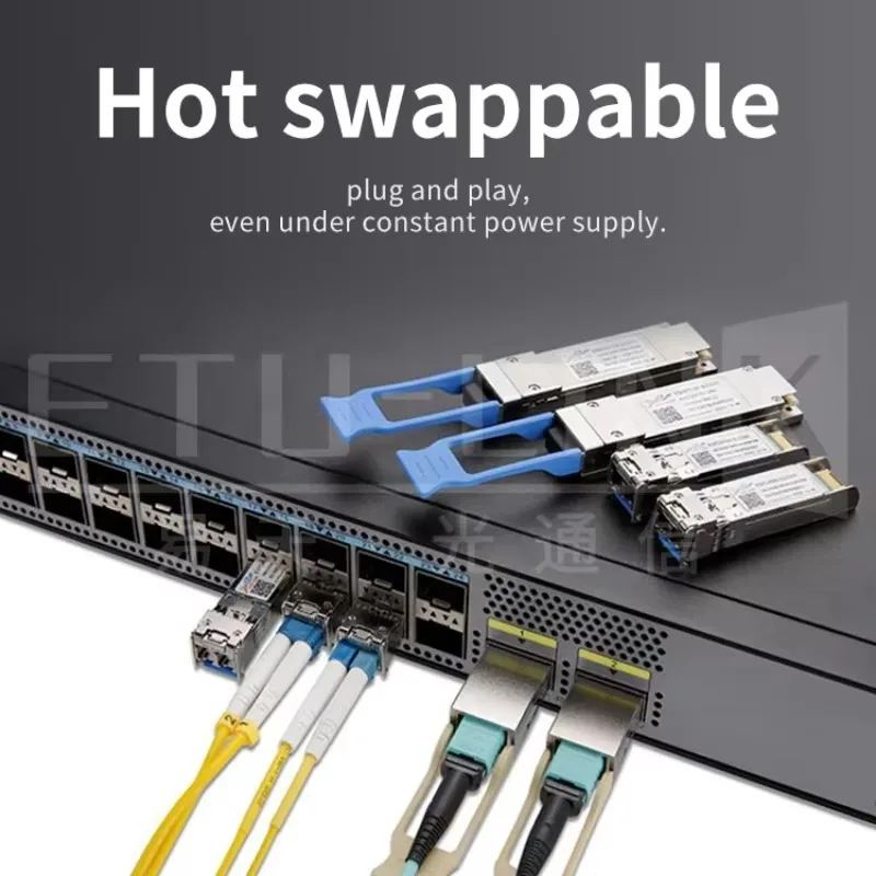 โมดูลไฟเบอร์ออปติก QSFP28 BIDI 100G 20km 1311Tx/1291Rx nm LR1 พร้อมหัวต่อ SFP LC 100G QSFP28