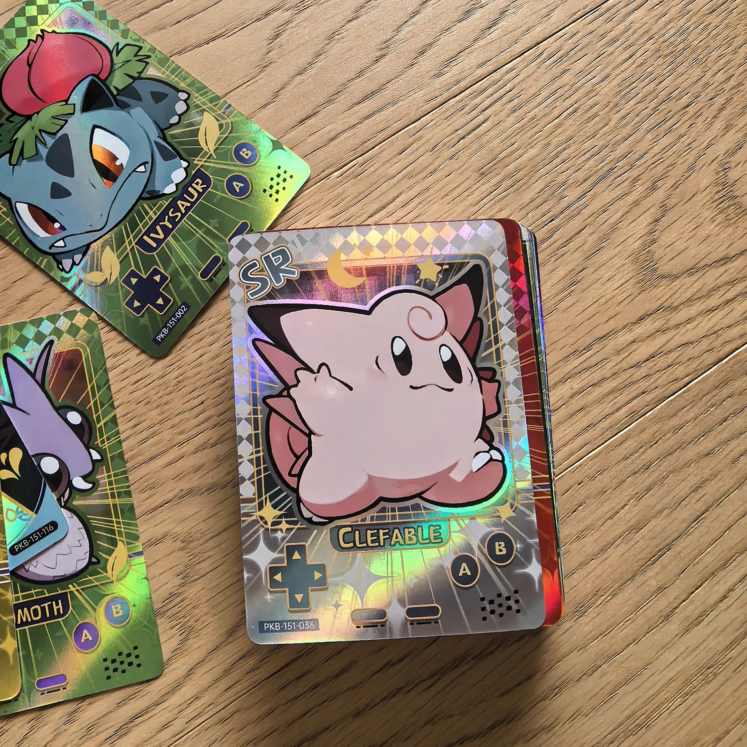 60Pcs Blind Box Vol1 2 PokeBaBy Cute DIY Card Pocket Monster Holographic 1996 Q151 Anime Version Classical Collection Card