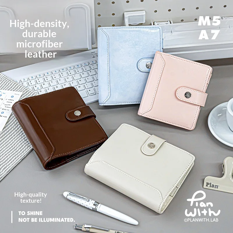 PLANWITH LAB A7/M5 PU Leather Loose Leaf Notebook Portable Refillable Journal Planner Book With Multiple Inner Pages Gift Box