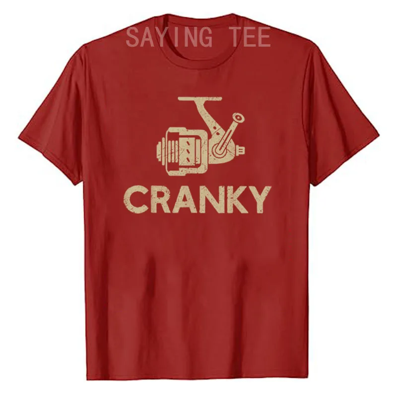 Crankbait Fishing Lure - Cranky Funny Gift Ideas for Fishing T-Shirt Fishingman Graphic Tee Summer Fashion Short Sleeve Blouses