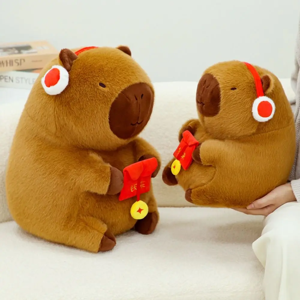 

New Year Style Capybara Plush Doll Red Packet Stuffed Simulation Capybara Toy PP Cotton 33cm Stuffed Capybara Doll Birthday Gift